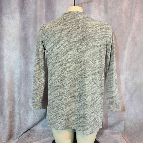 Bobeau Grey Zebra Hacci Open Cardigan Size XS - Picture 3 of 5
